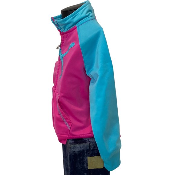 (4-124) Puma Sport Life Style Hot Pink and Blue Zipper Track Sweater - Picture 2 of 13